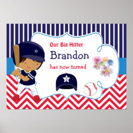 Baseball Niedlich American Boy Geburtstag Poster