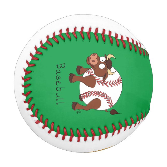 Baseball Niedlich Kids Cartoon Bull (Vorderseite Links)