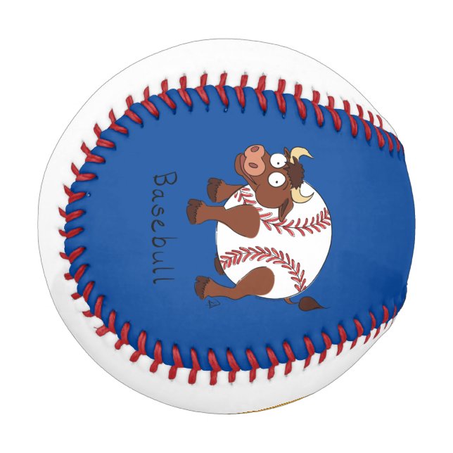 Baseball Niedlich Kids Cartoon Bull (Vorderseite Links)