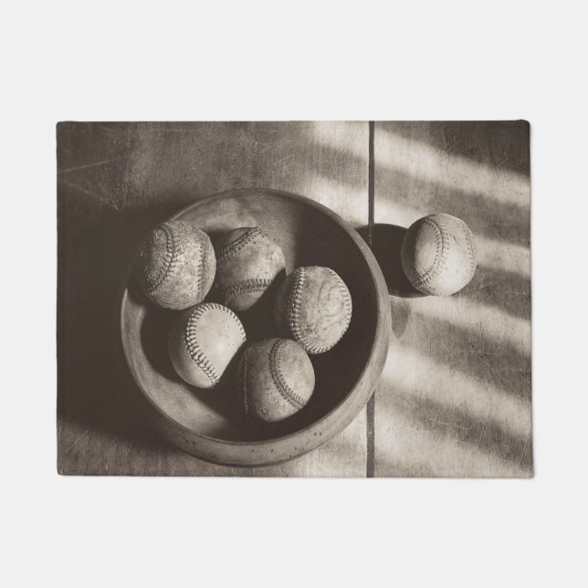 Baseball Nostalgie - Baseballs Fußmatte (Vorderseite)