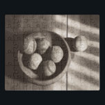 Baseball Nostalgie - Baseballs Puzzle<br><div class="desc">"Baseball Nostalgia II" von Judy B. Messer. Enthält ein sepia-ähnliches Foto von mehreren Baseballs.</div>
