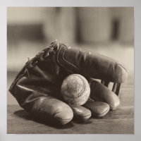 Baseball Nostalgie - Mitt und Baseball