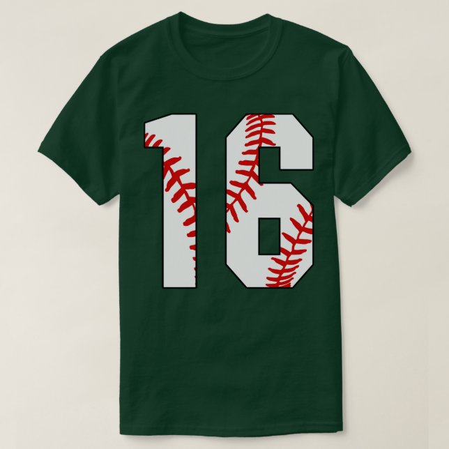 Baseball Number 16 16 Baseball Jersey Favorite Pl T-Shirt (Design vorne)