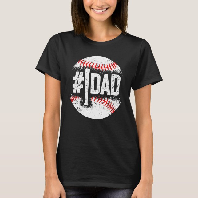Baseball Number One Daddy Players Son Baseball Fat T-Shirt (Vorderseite)