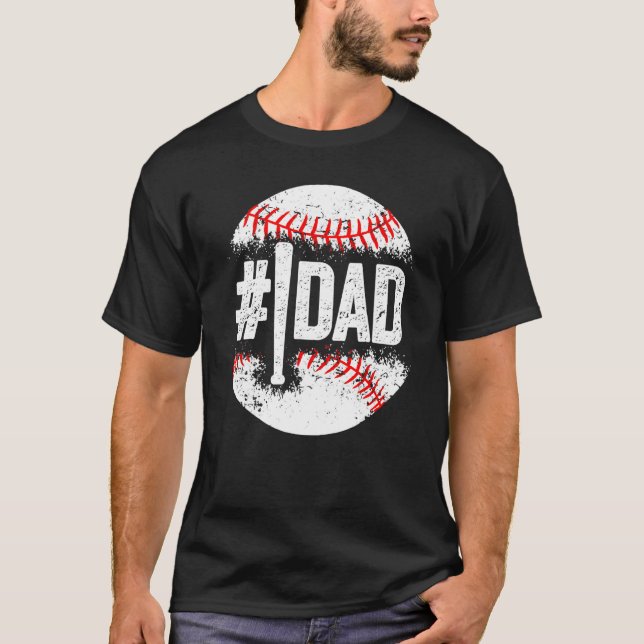 Baseball Number One Daddy Players Son Baseball Fat T-Shirt (Vorderseite)