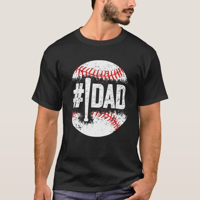 Baseball Number One Daddy Son Baseball Father s Da T-Shirt (Vorderseite)