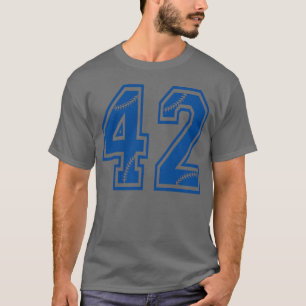 Baseball Nummer 42 Blaues Sportler Uniform Trikot T-Shirt