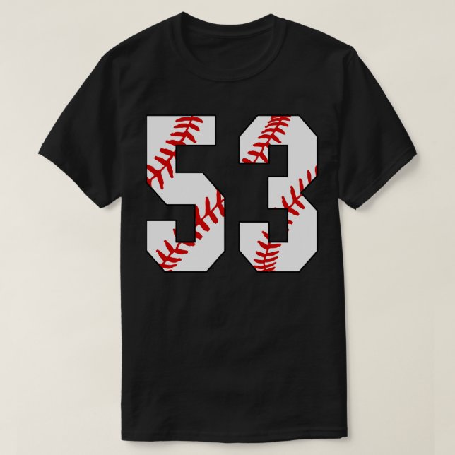 Baseball-Nummer 53 53 Baseball Jersey Favorite Pl T-Shirt (Design vorne)