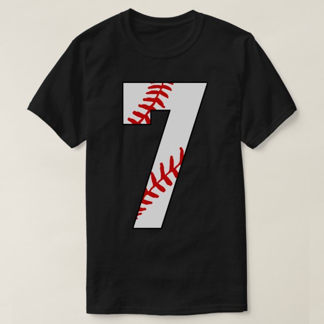 Baseball Nummer 7 Baseball Jersey Lieblingsspiel T-Shirt (Design vorne)