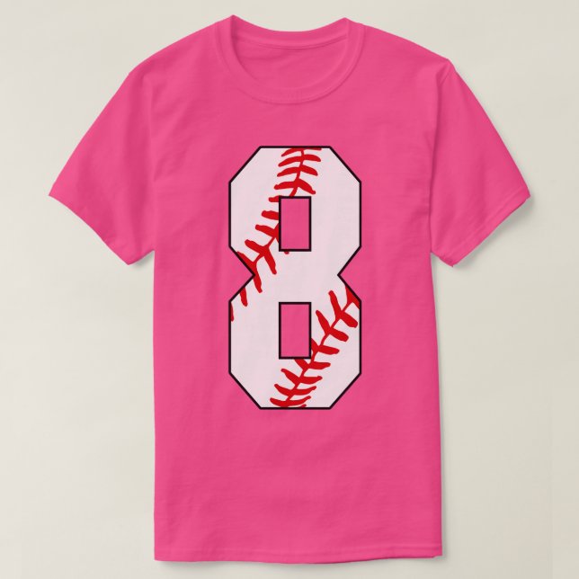 Baseball Nummer 8 Baseball Jersey Lieblingsspiel T-Shirt (Design vorne)