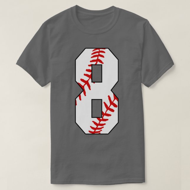 Baseball Nummer 8 Baseball Jersey Lieblingsspiel T-Shirt (Design vorne)