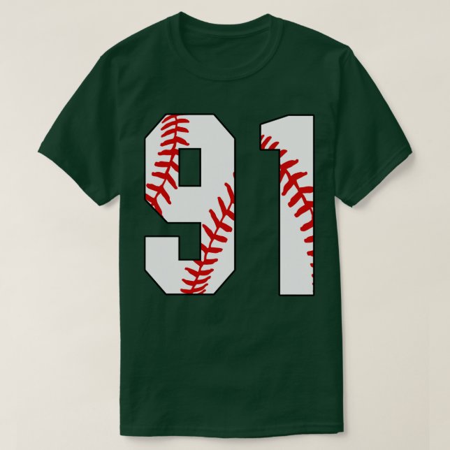 Baseball-Nummer 91 91 Baseball Jersey Favorite Pl T-Shirt (Design vorne)