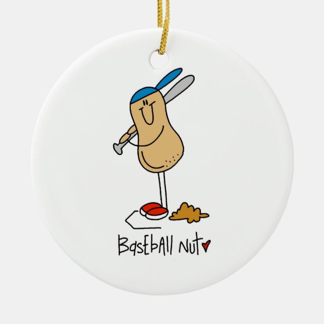 Baseball Nut T - Shirt und Geschenke Keramikornament (Vorne)