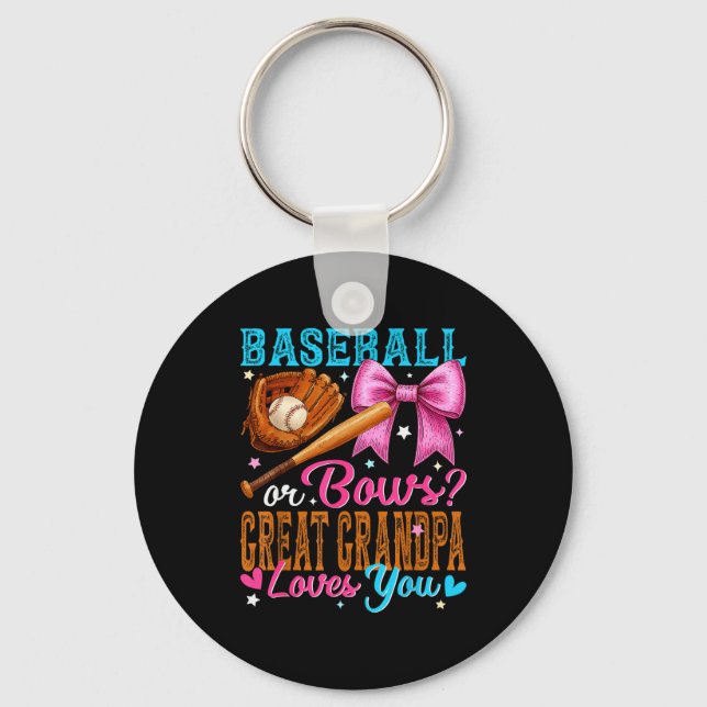 Baseball Oder Bögen Urgroßvater Liebt Dich Geschle Schlüsselanhänger (Vorderseite)