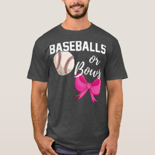 Baseball oder Bows Funny Gender Reveal Blue Pink M T-Shirt