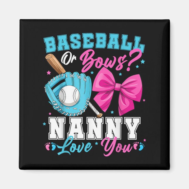 Baseball oder Bows Kindermädchen Lieben Sie Geschl Magnet (Vorne)