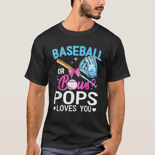 Baseball oder Bows Pop Lieben Sie Geschlecht offen T-Shirt (Vorderseite)