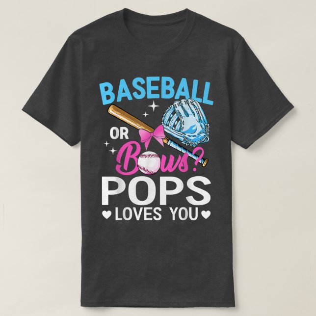 Baseball oder Bows Pop Lieben Sie Geschlecht offen T-Shirt (Design vorne)