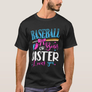 Baseball oder Bows Schwester Lieben Pink oder Blue T-Shirt
