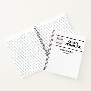 Baseball (oder jeder Sport) Coach Spiralblock Notizbuch