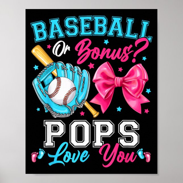 Baseball Oder Schleifen - Dein Papa Liebt Dich - G Poster (Vorne)