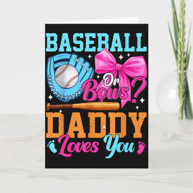 Baseball Oder Schleifen Dein Papa Liebt Dich Gesch Karte (Vorderseite)