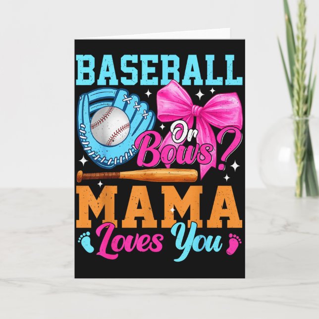 Baseball Oder Schleifen - Deine Mama Liebt Dich Ge Karte (Vorderseite)