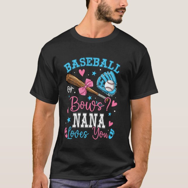 Baseball oder Schleifen Oma liebt dich Geschlecht  T-Shirt (Vorderseite)