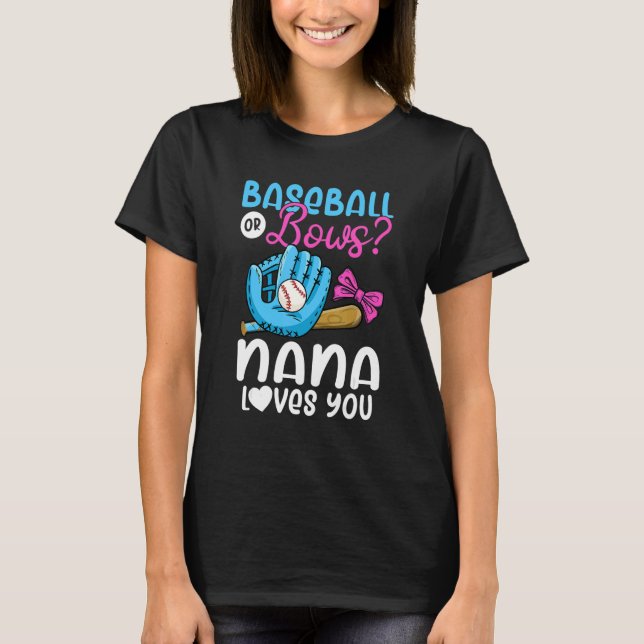 Baseball Oder Schleifen Oma liebt dich Rosa oder B T-Shirt (Vorderseite)