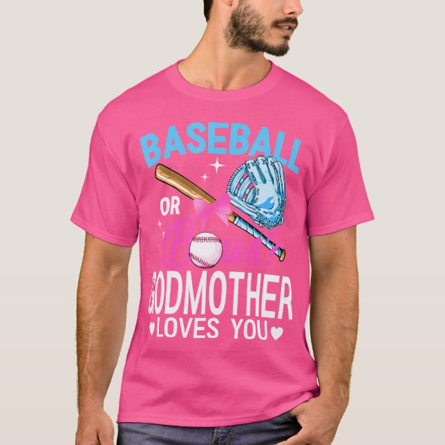 Baseball Oder Schleifen Patentante Liebt Dich Gesc T-Shirt (Vorderseite)