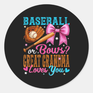 Baseball Oder Schleifen Urgroßmutter Liebt Dich Ge Runder Aufkleber