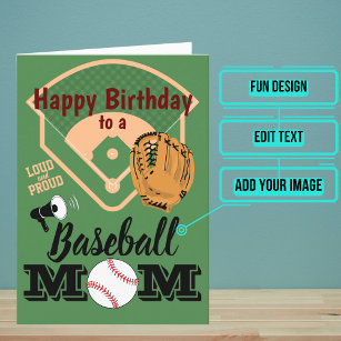 Baseball oder Softball-Mama zum Geburtstag Karte