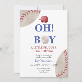 Baseball Oh, Baby Dusche Einladung