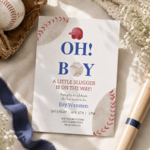 Baseball Oh, Baby Dusche Einladung