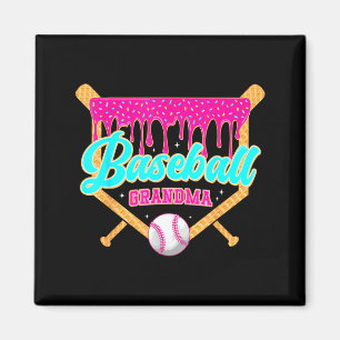 Baseball-Oma Eiscreme-Tropf Softball-Spielerin Magnet