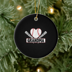 Baseball-Oma  Familienbaseball - Liebhaber Keramik Ornament