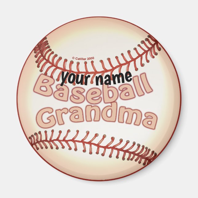 Baseball Oma individuelle Name Magnet (Vorne)