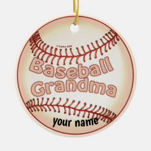 Baseball Oma Keramik Ornament