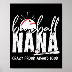 Baseball-Oma verrückt stolz laut lustige Oma Poster
