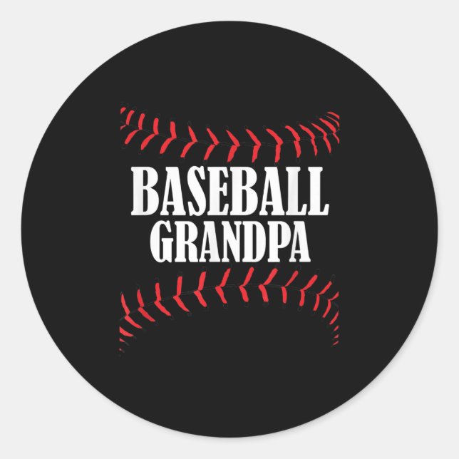 Baseball Opa T Baseball Grandfar Runder Aufkleber (Vorderseite)