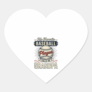 Baseball-Opa Vintage-Stickerei-Shirt-Design_1 Herz-Aufkleber