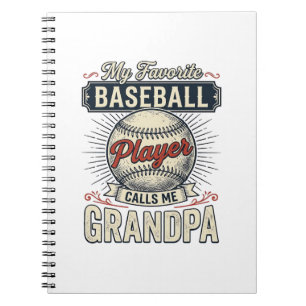 Baseball-Opa Vintage-Stickerei-Shirt-Design_1 Notizblock