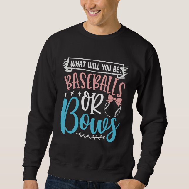 Baseball Or Bows In Blue And Pink  Party Idea Sweatshirt (Vorderseite)