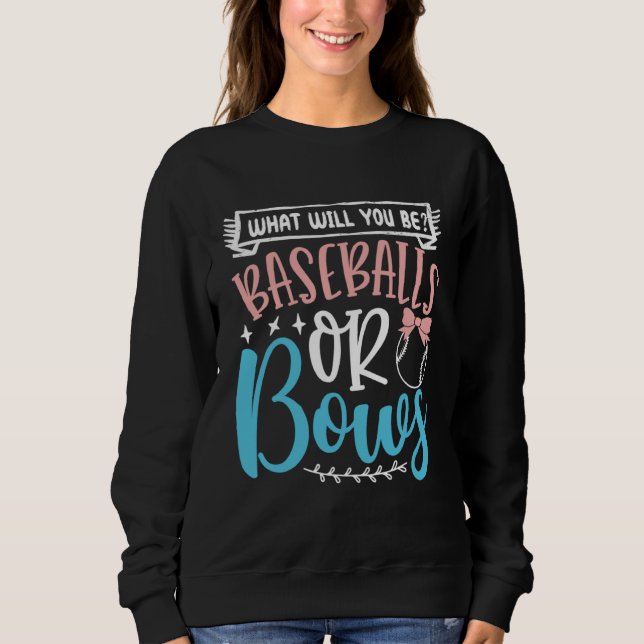 Baseball Or Bows In Blue And Pink  Party Idea Sweatshirt (Vorderseite)