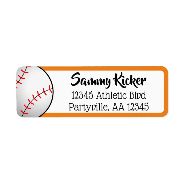 Baseball Orange und Schwarze Adresse (Vorne)