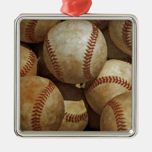 Baseball Ornament Aus Metall (Vorne)
