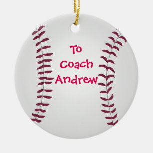 Baseball-Ornament Personalisiert für Trainer oder Keramik Ornament