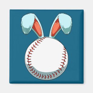 Baseball Ostertag Hasenohren Kaninchen Baseball Fa Magnet