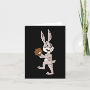 Baseball Ostertag Rabbit Pitcher Boys Girls Kinder Karte