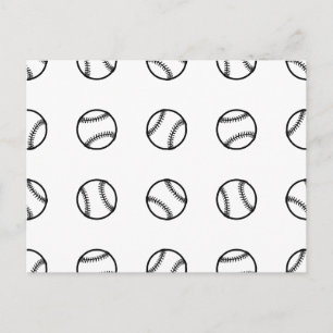 Baseball Outlines Pattern Sports Art CUSTOM COLOR Postkarte